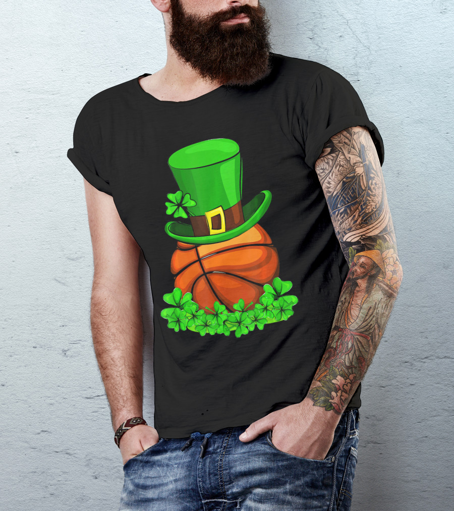 Leprechaun Hat Basketball Shamrock St. Patrick's Day T-Shirt