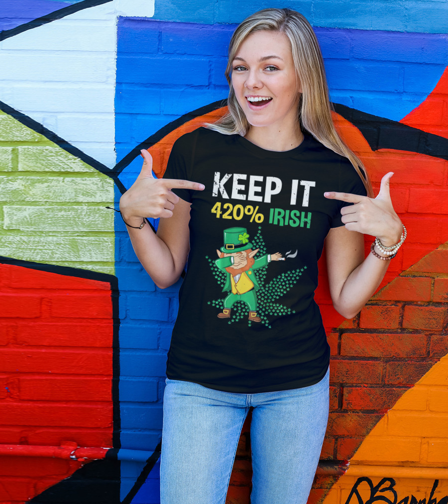 Keep It 420% Irish St Patrick's Day Weed Leprechaun T-Shirt