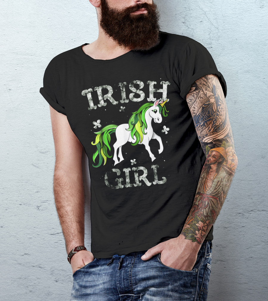 Irish Girl Green Mane Unicorn T-Shirt