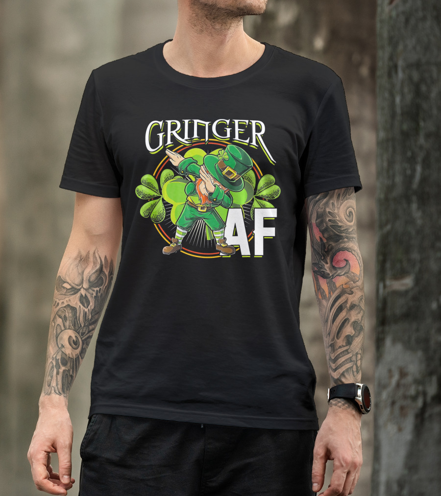GRINGER AF Dabbing Leprechaun T-Shirt