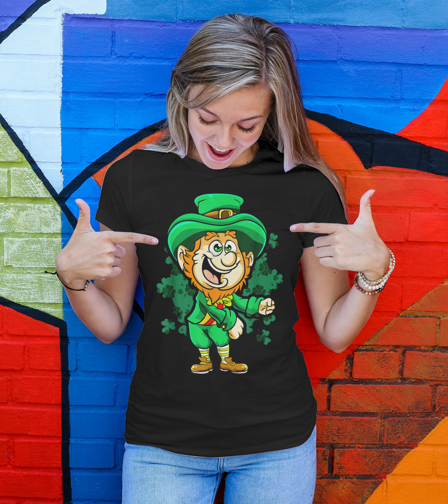 Leprechaun Floss Dance With Shamrocks For St Patricks Day T-Shirt