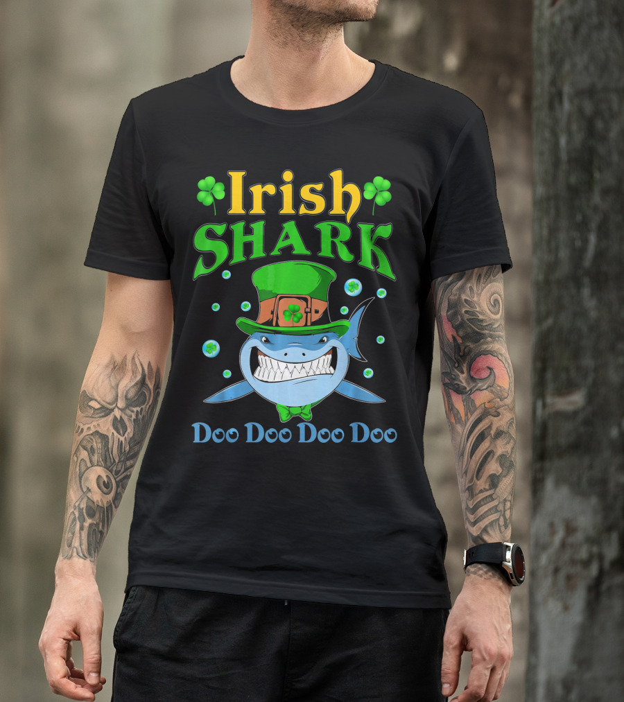 Irish Shark St Patricks Day Doo Doo Doo Doo T-Shirt