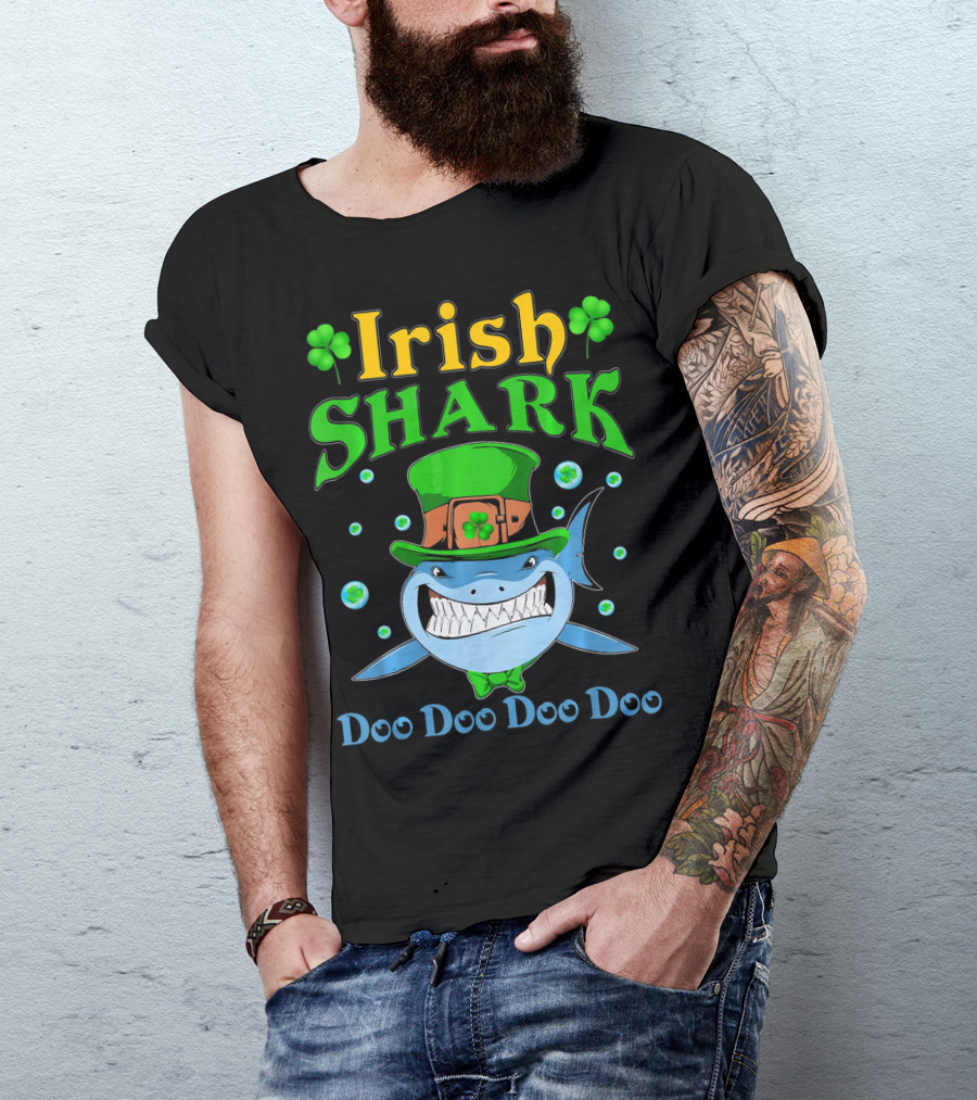 Irish Shark St Patricks Day Doo Doo Doo Doo T-Shirt