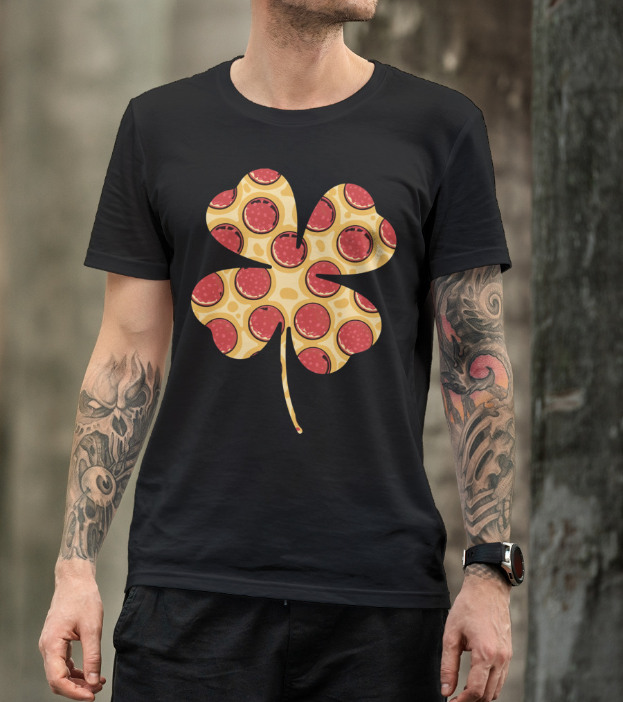 Shamrock Pizza Pepperoni Longsleeve St Patri T-Shirt