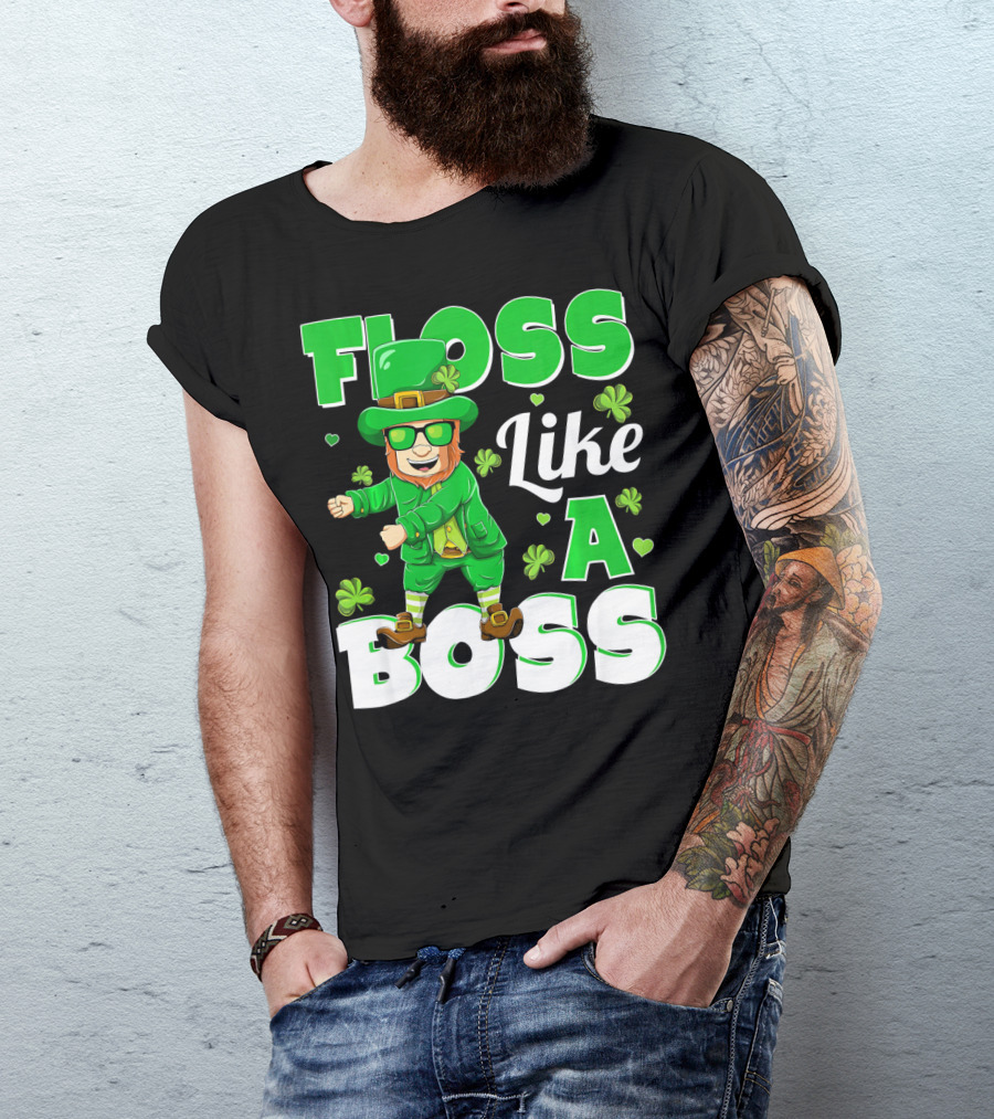 Floss Like A Boss St Patricks Day Leprechaun Dance T-Shirt