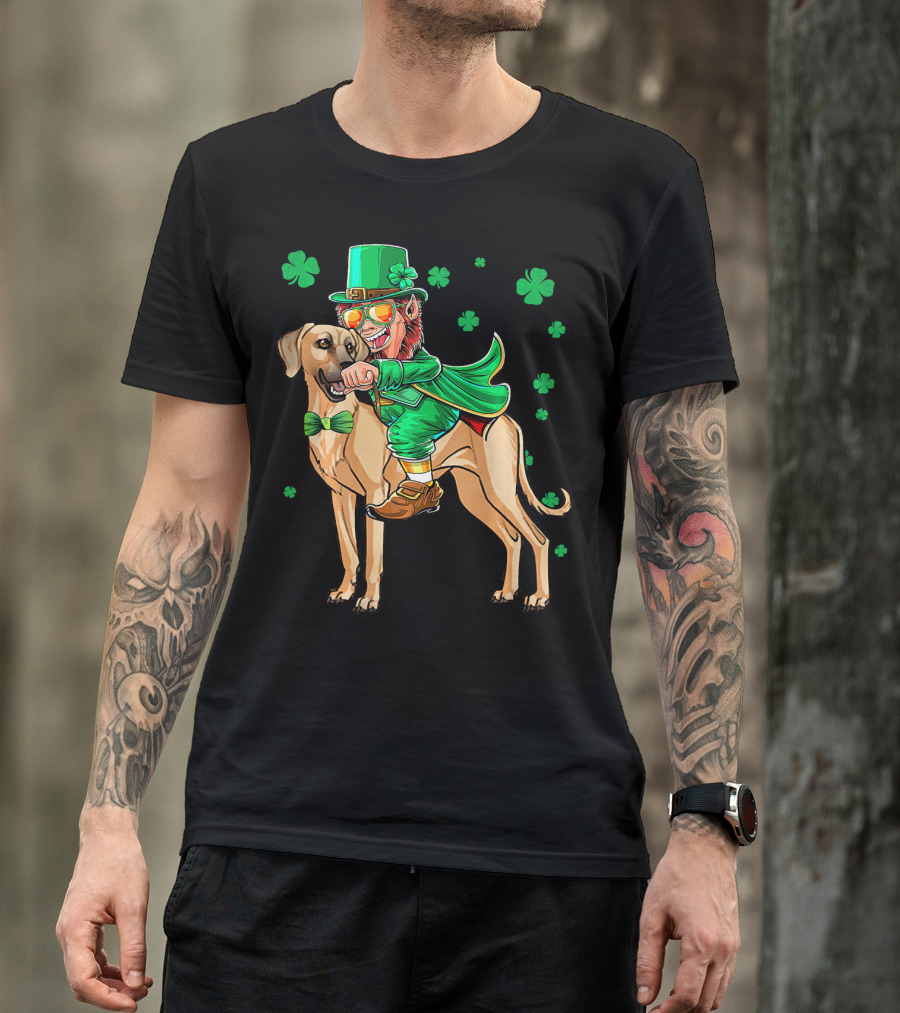 Leprechaun With Sloughi And Shamrock St. Patrick's Day T-Shirt