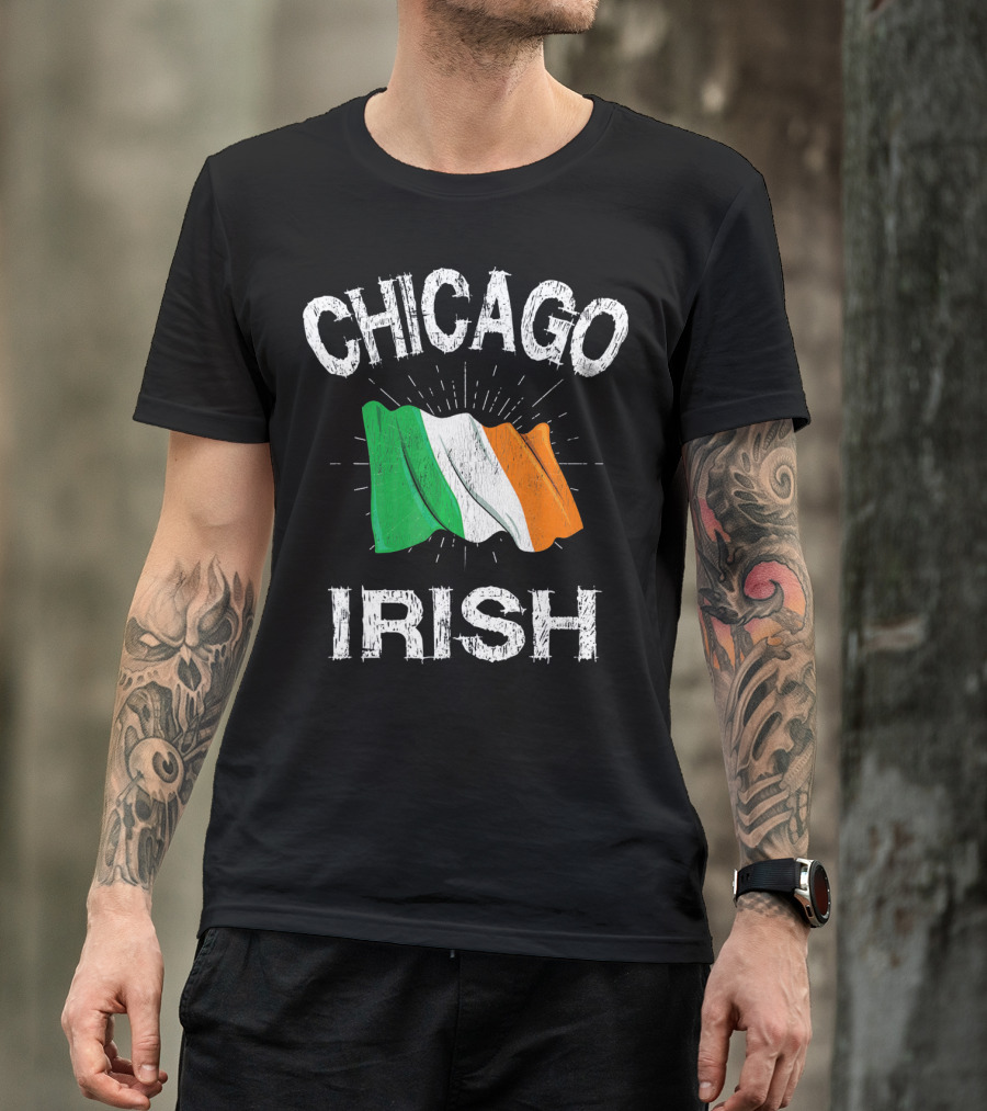 Chicago Irish Flag Retro St. Patrick's Day T-Shirt