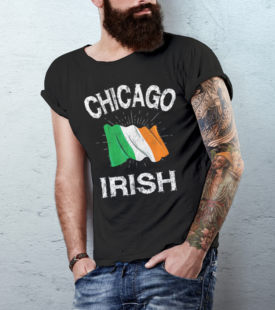 Chicago Irish Flag Retro St. Patrick's Day T-Shirt