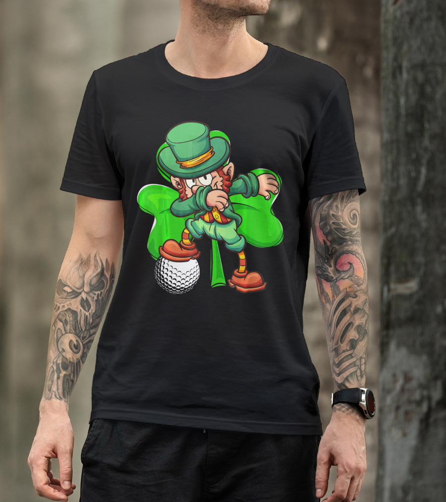 Dabbing Leprechaun Shamrock Golf Ball T-Shirt