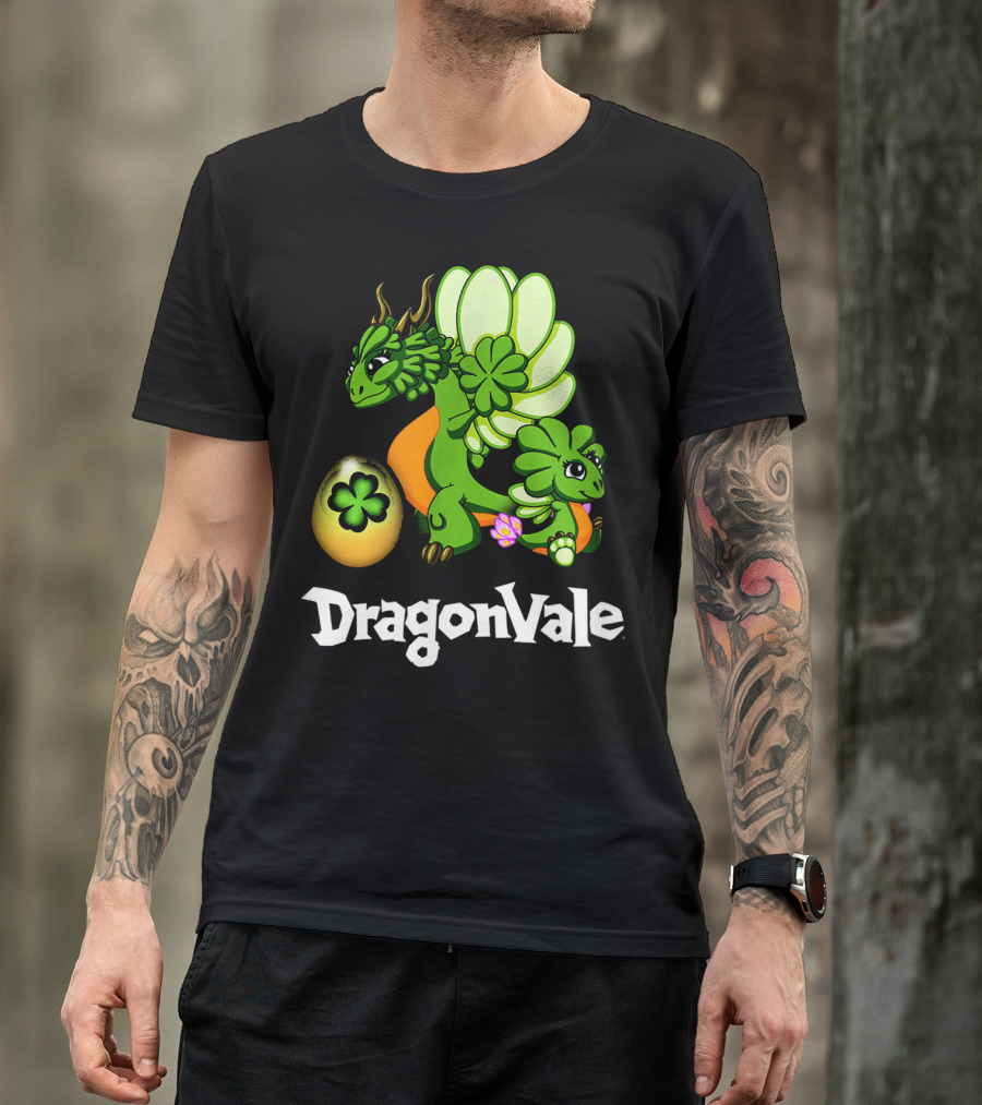 DragonVale Clover Dragon With Shamrock Egg T-Shirt