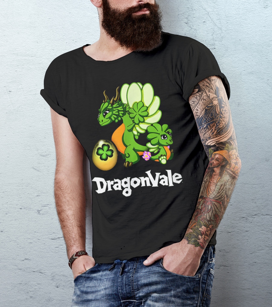 DragonVale Clover Dragon With Shamrock Egg T-Shirt
