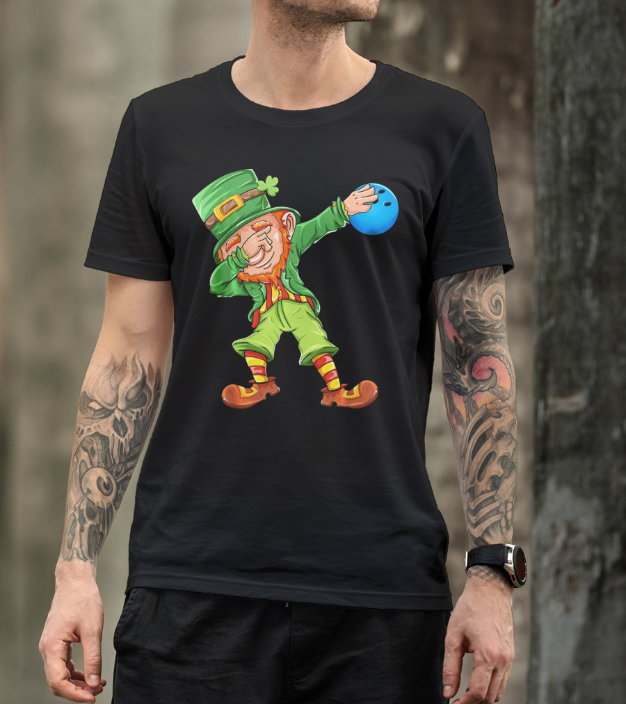 Dabbing Leprechaun Bowling St Patricks Day T-Shirt