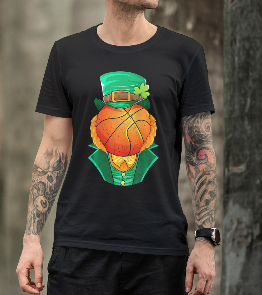 Leprechaun Basketball Head St Patrick's Day Irish T-Shirt