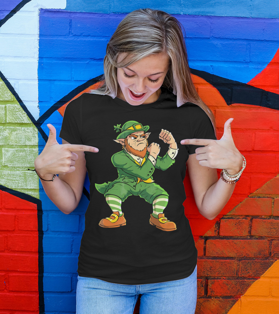 Angry Leprechaun Fist Fighting Saint Patrick's Day Iconic T-Shirt
