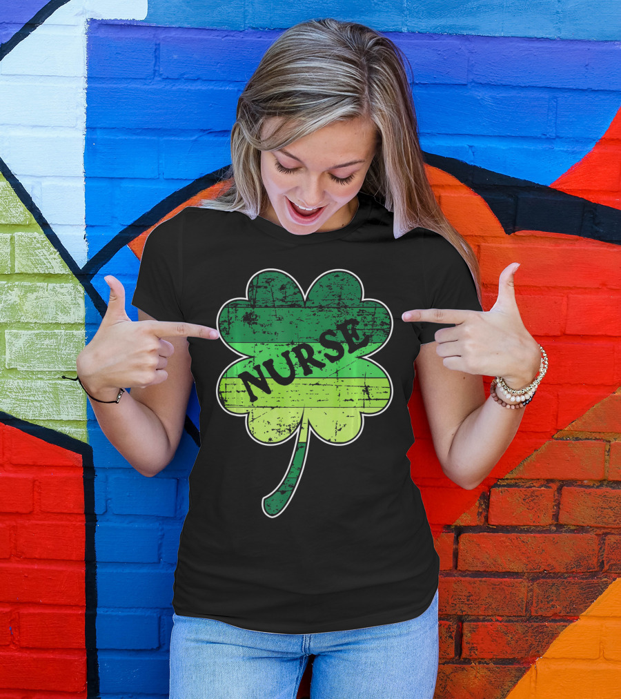 Nurse Shamrock Irish RN ER Nurse Nursing T-Shirt