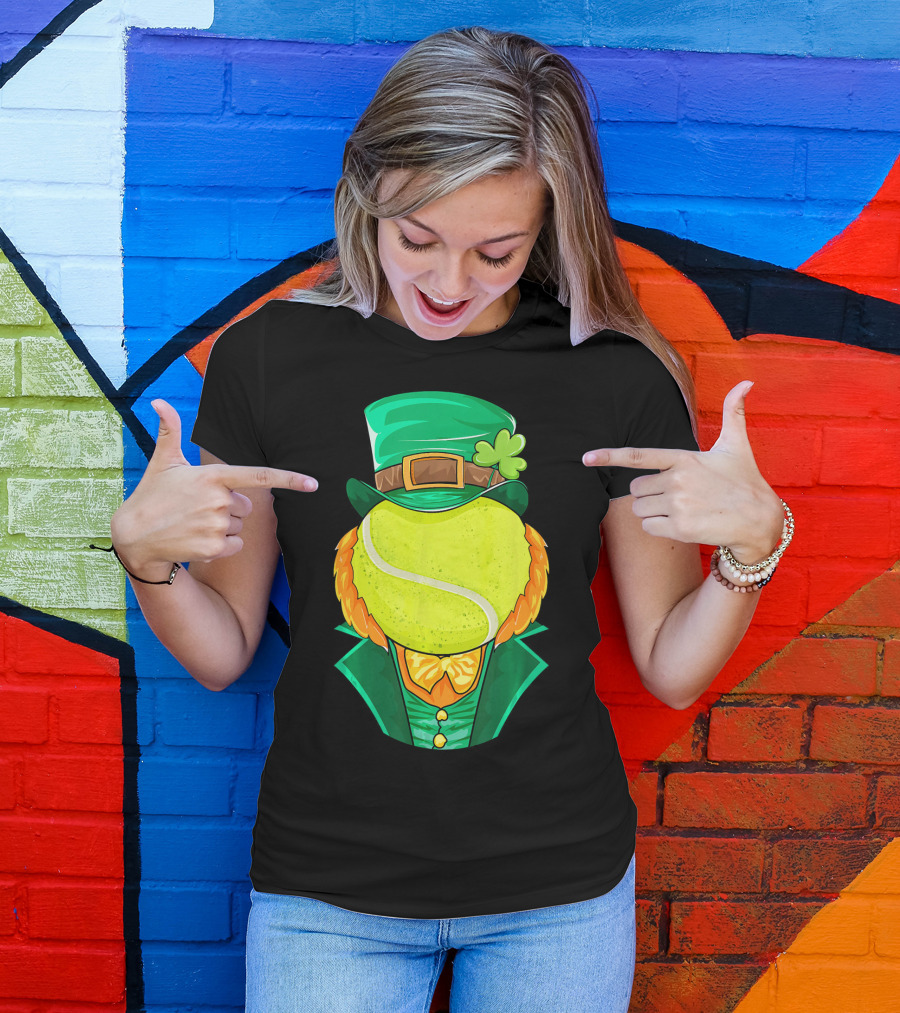 Leprechaun Tennis Ball Head St Patrick's Day Fun T-Shirt