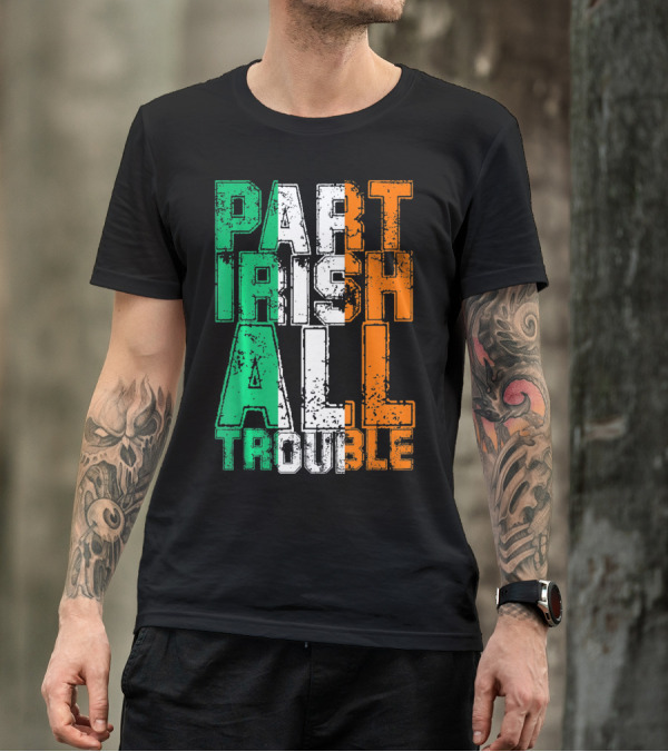 St. Patrick's Day Part Irish All Trouble Irish Flag Colors T-Shirt