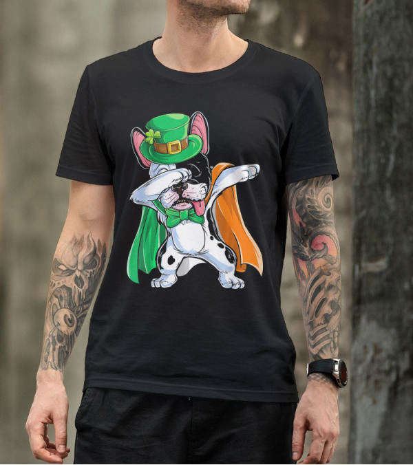 Dabbing French Bulldog St. Patrick's Day Leprechaun Costume T-Shirt