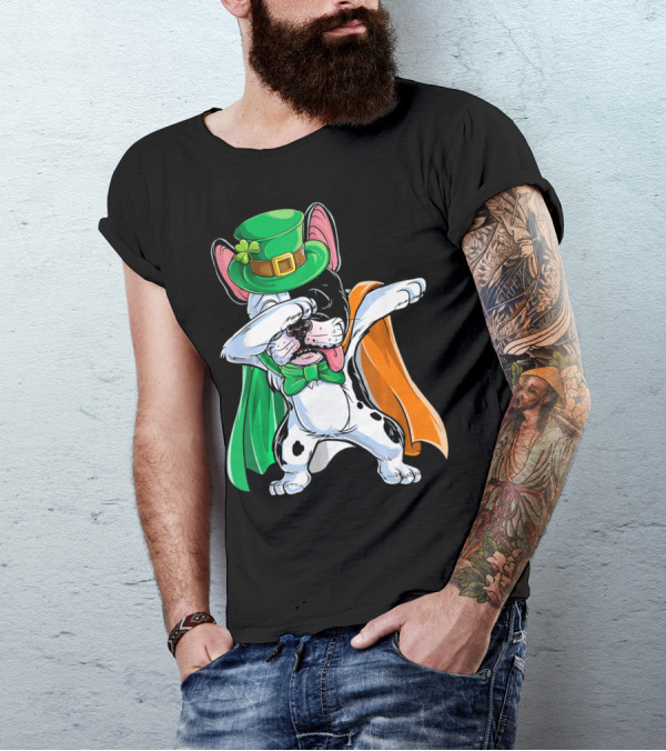 Dabbing French Bulldog St. Patrick's Day Leprechaun Costume T-Shirt