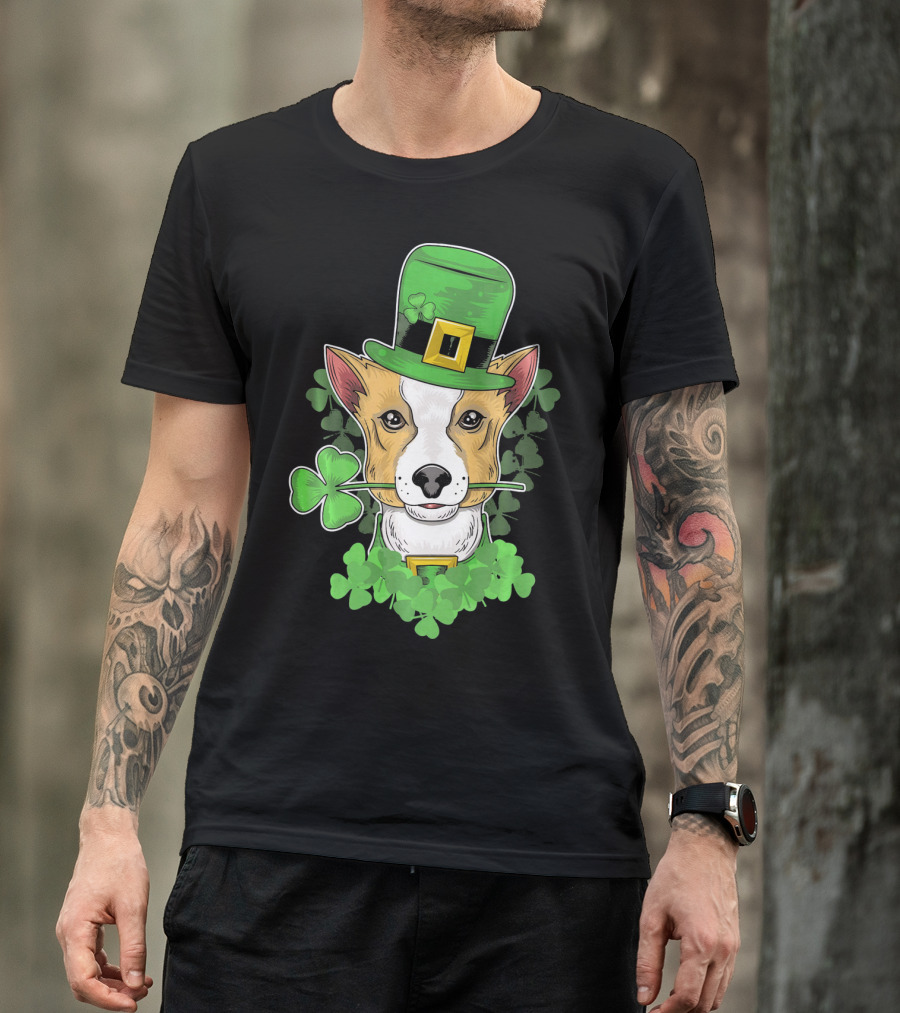 Happy Saint Patricks Day Corgi Wearing Leprechaun Hat And Shamrocks T-Shirt
