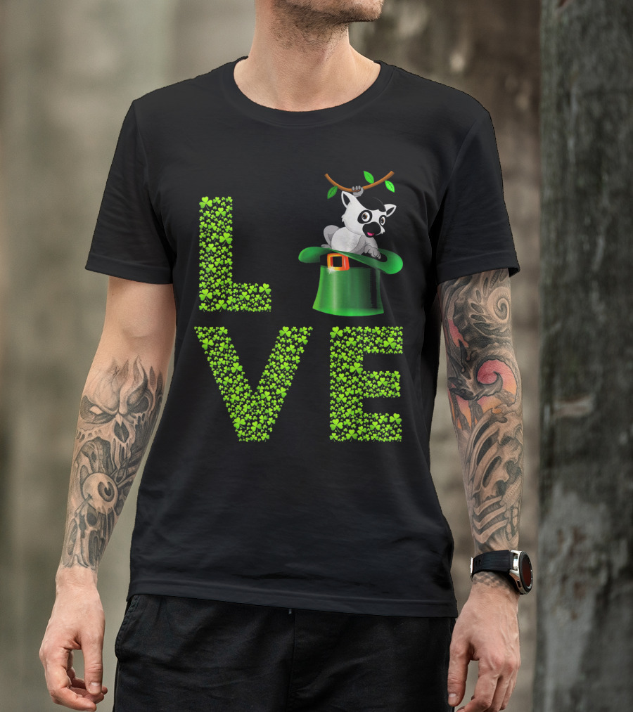 Love Lemur St Patricks Day Shamrock Hat T-Shirt