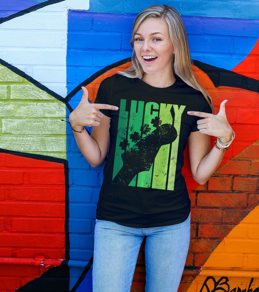Lucky Irish Shamrock Guitar T-Shirt