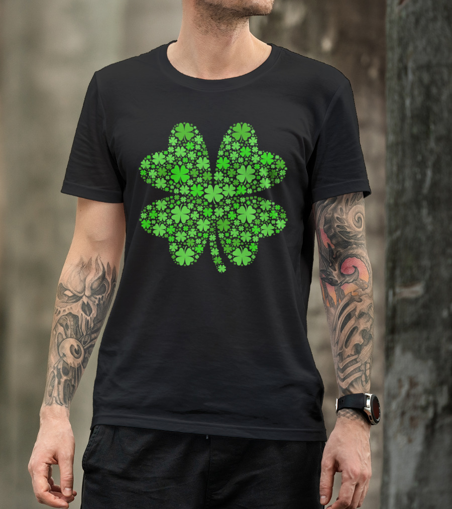 Lucky Four Leaf Clover St Pattys Day Shamrock Hoo T-Shirt