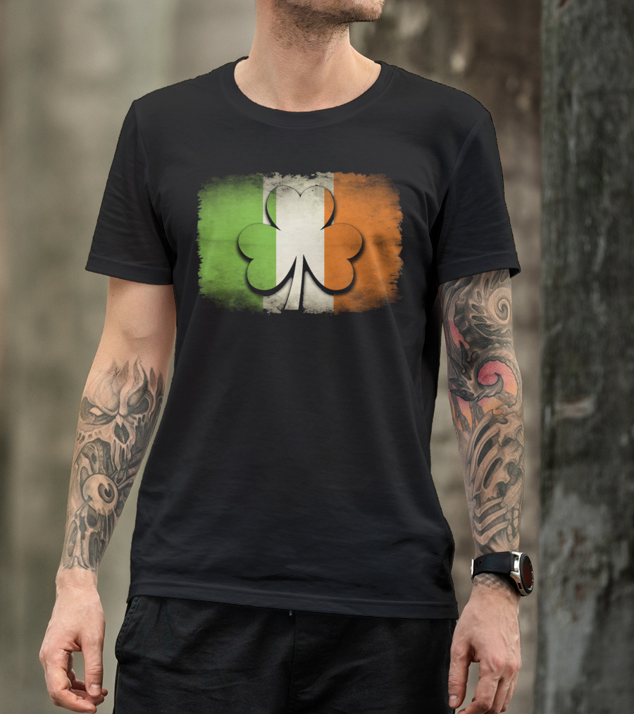 Irish Shamrock Flag Tricolor Emblem T-Shirt
