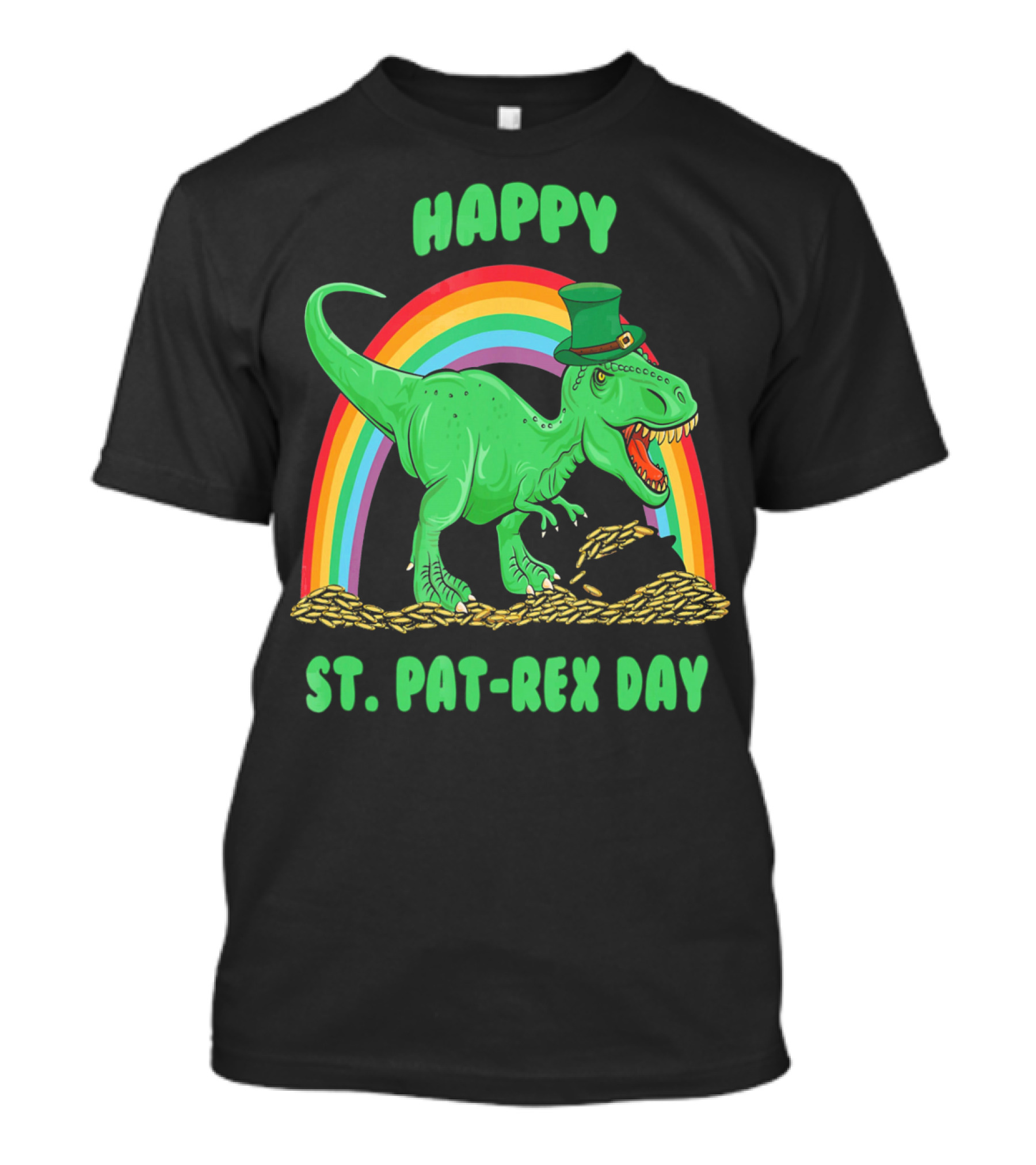 Happy St. Pat-Rex Day Rainbow Dinosaur T-Shirt