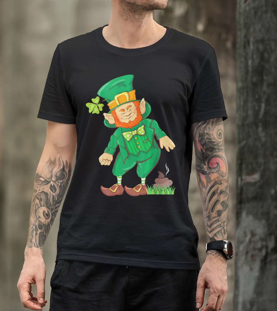 St Paddy Pooping Leprechaun Funny Saint Patrick's Day Humor T-Shirt