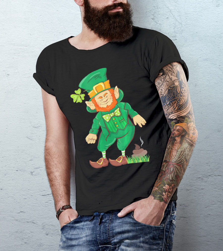 St Paddy Pooping Leprechaun Funny Saint Patrick's Day Humor T-Shirt