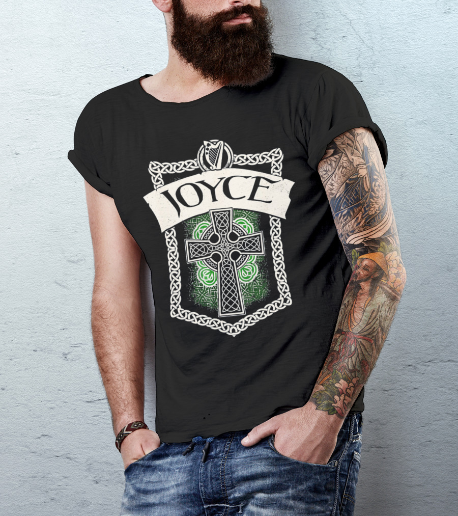 JOYCE Irish Name Celtic Knotwork And Cross T-Shirt