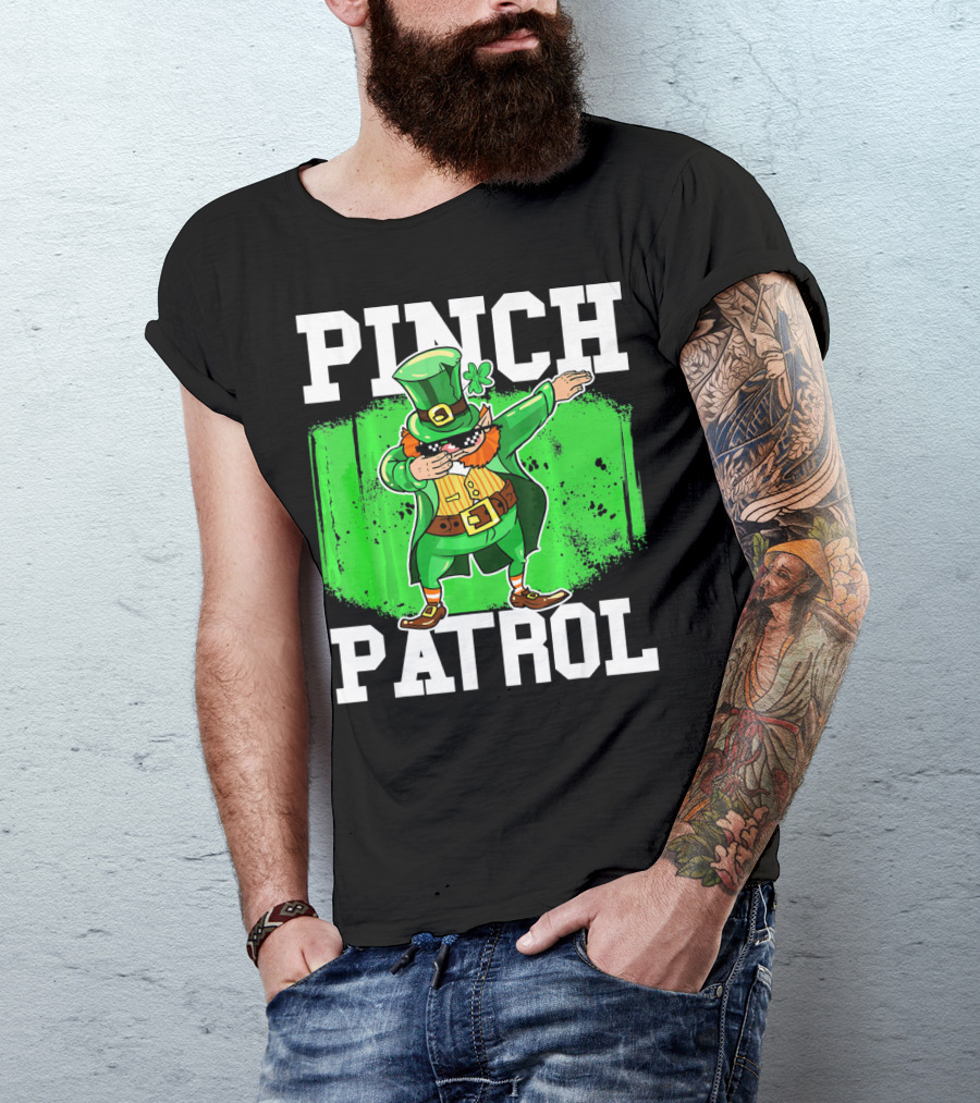 Pinch Patrol St Patrick Dabbing Leprechaun T-Shirt