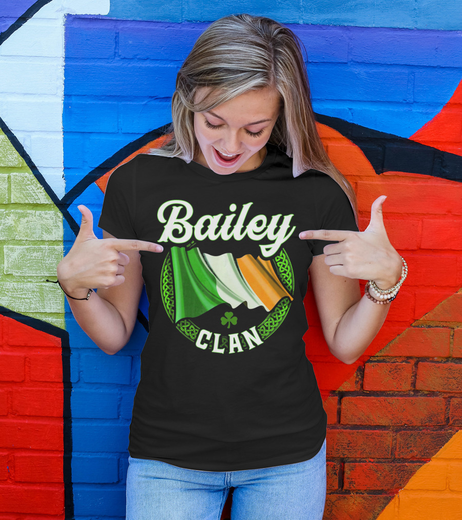 Bailey Clan Irish Flag Shamrock T-Shirt