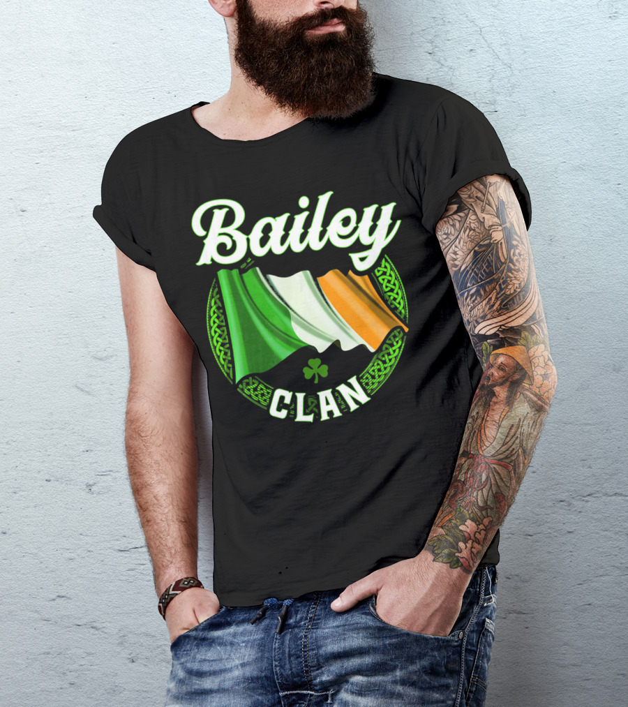 Bailey Clan Irish Flag Shamrock T-Shirt