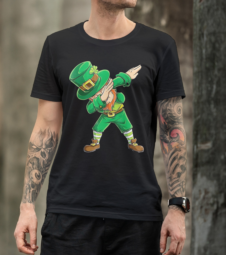 Dabbing Leprechaun Dab Dance St Patricks Day Irish Green Hat T-Shirt