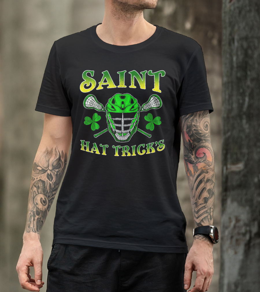 Saint Hat Trick's Funny Lacrosse Irish St Patricks T-Shirt