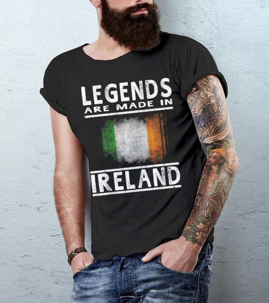 Legends Are Made In Ireland Irish Flag T-Shirt