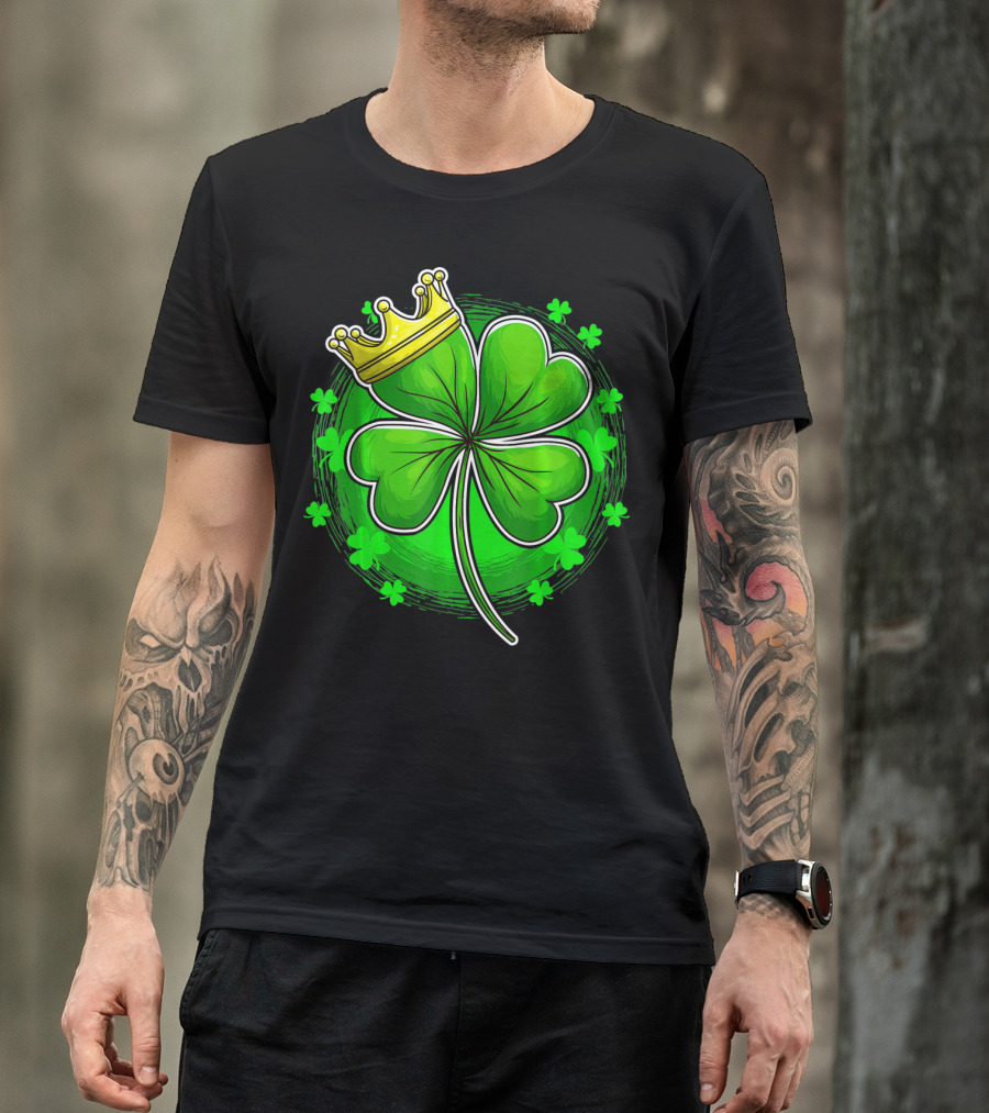 Irish King Queen Shamrock Crown St Patrick's Day Clover T-Shirt