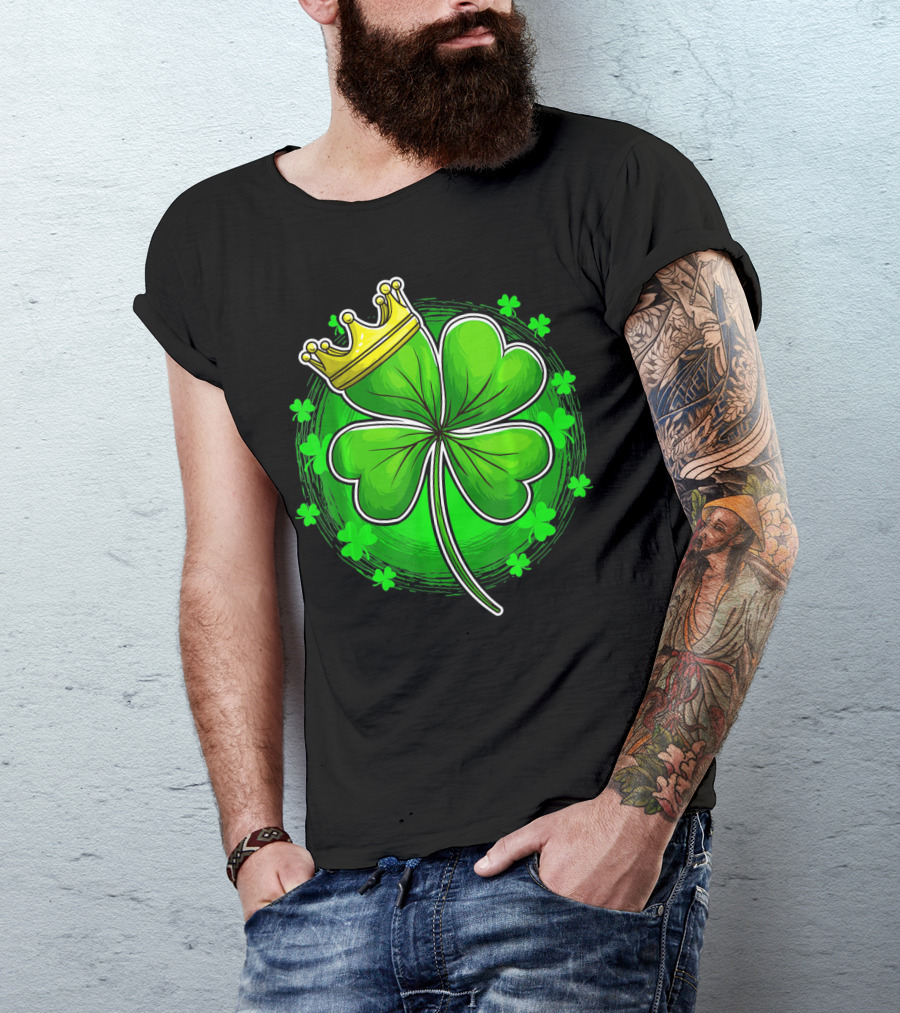 Irish King Queen Shamrock Crown St Patrick's Day Clover T-Shirt