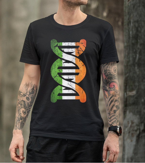 Irish Flag DNA Symbol Heritage T-Shirt