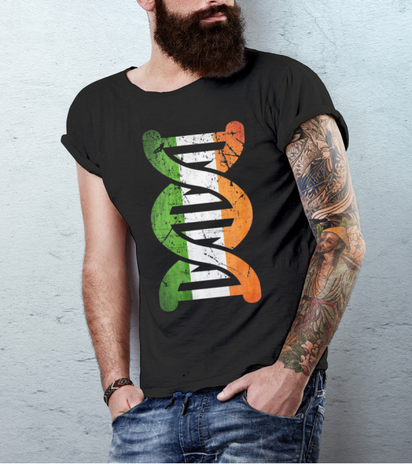 Irish Flag DNA Symbol Heritage T-Shirt