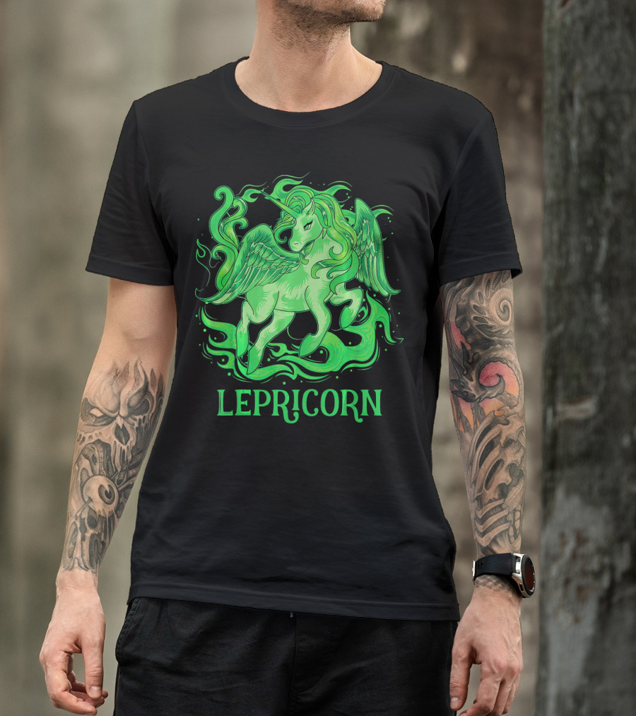 Lepricorn Green Unicorn With Wings T-Shirt