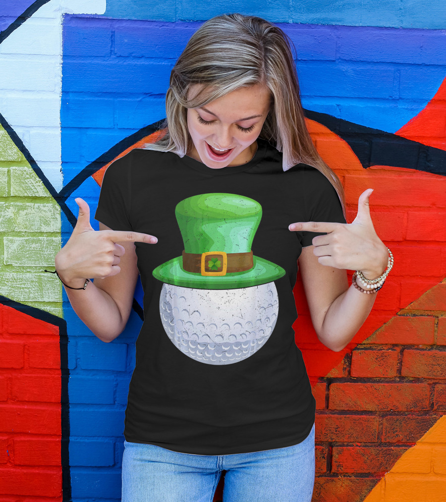 Leprechaun Hat On Golf Ball T-Shirt