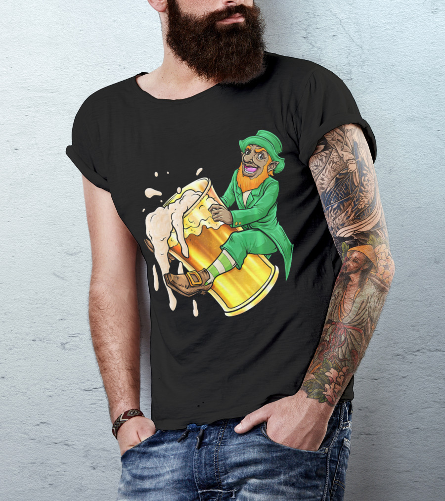 Black Leprechaun Beer African Amer T-Shirt