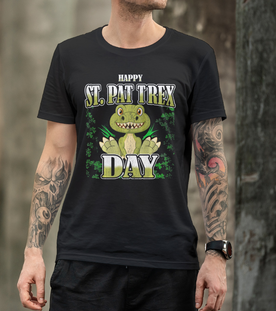 Happy St. Pat T Rex Day Funny St Patrick's Day T-Shirt