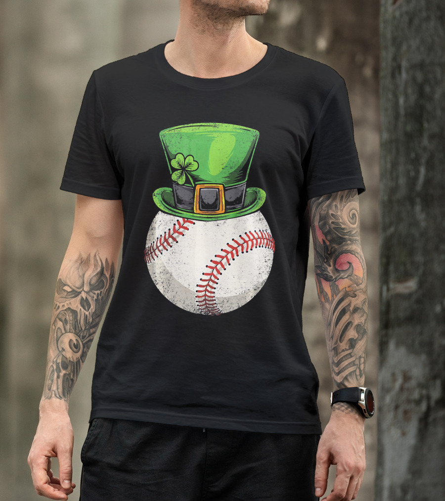 St Patricks Baseball Leprechaun Shamrock Hat T-Shirt