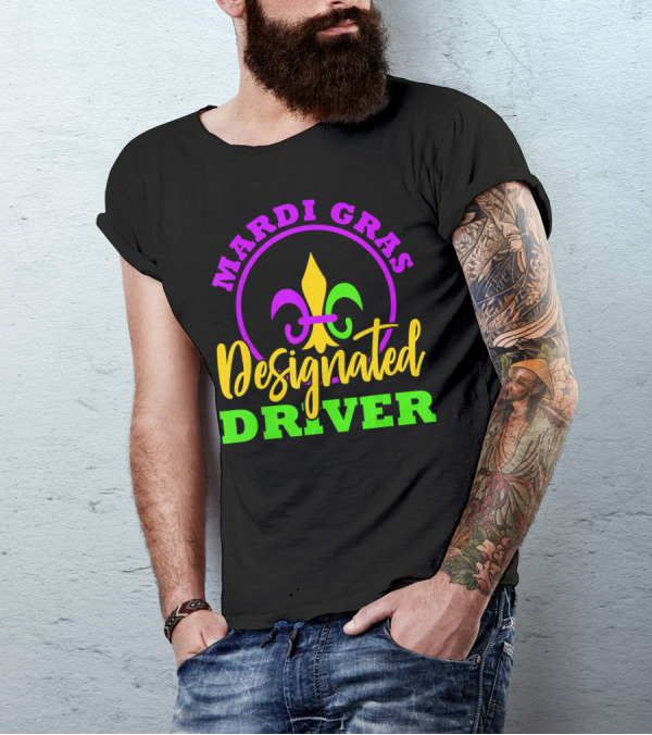 Mardi Gras Designated Driver Fleur-de-Lis T-Shirt