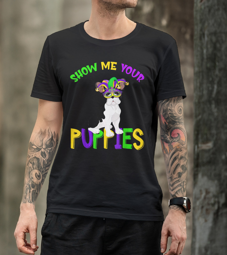 Show Me Your Puppies French Bulldogs Jester Hat T-Shirt