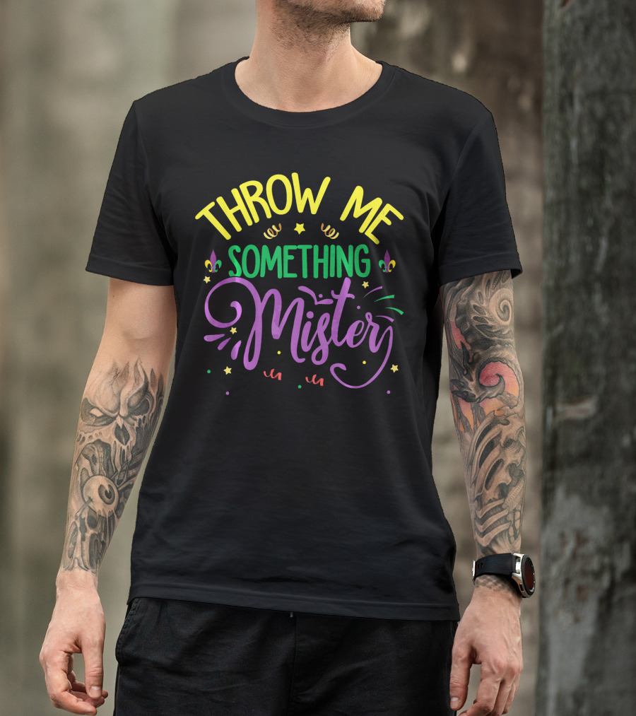 Throw Me Something Mister Carnival Colors And Icons T-Shirt
